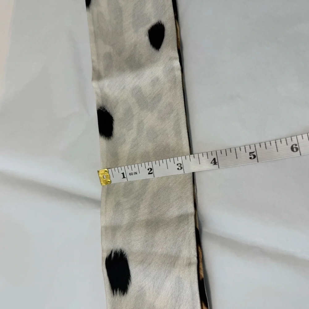 NWT Burberry London Reversible Silk Animal Print Long Bandeau Scarf